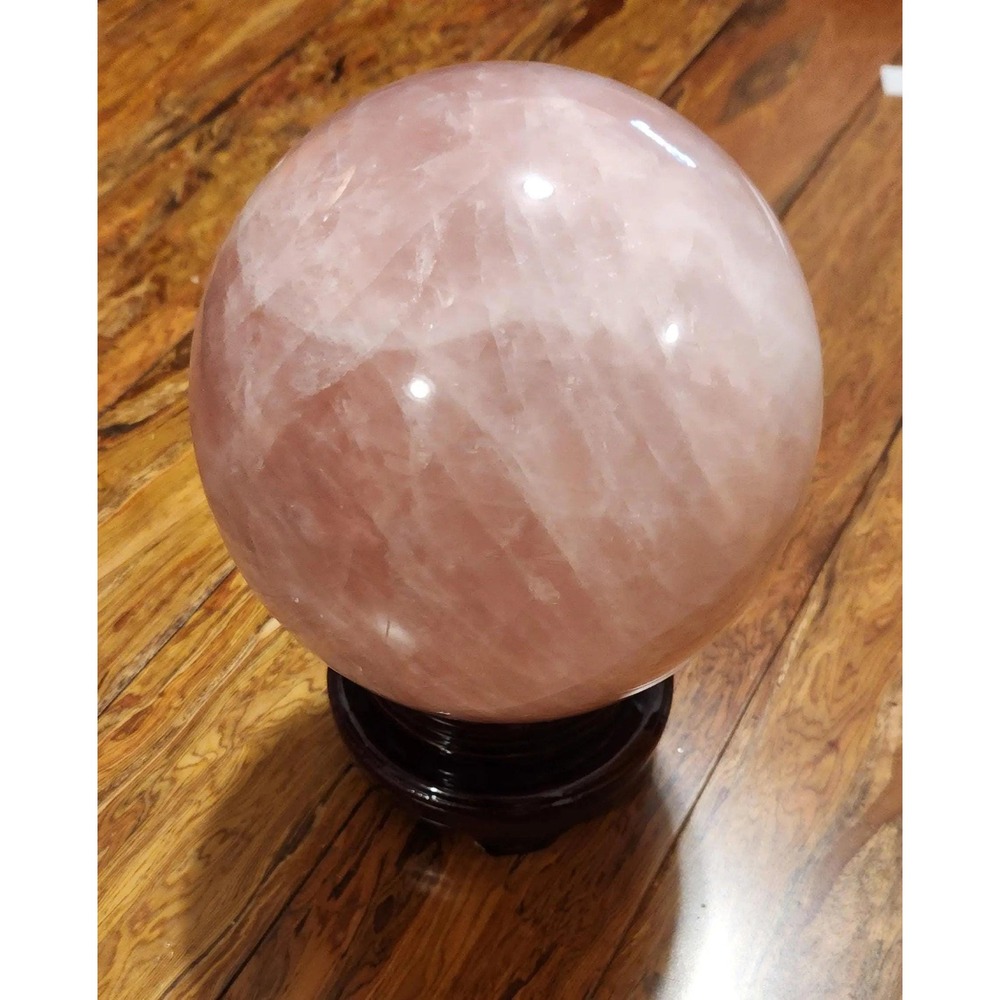 Hyaline Rose Quartz Sphere | Large Crystal Ball | Pink Globe, Healing